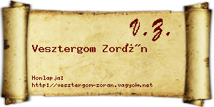 Vesztergom Zorán névjegykártya